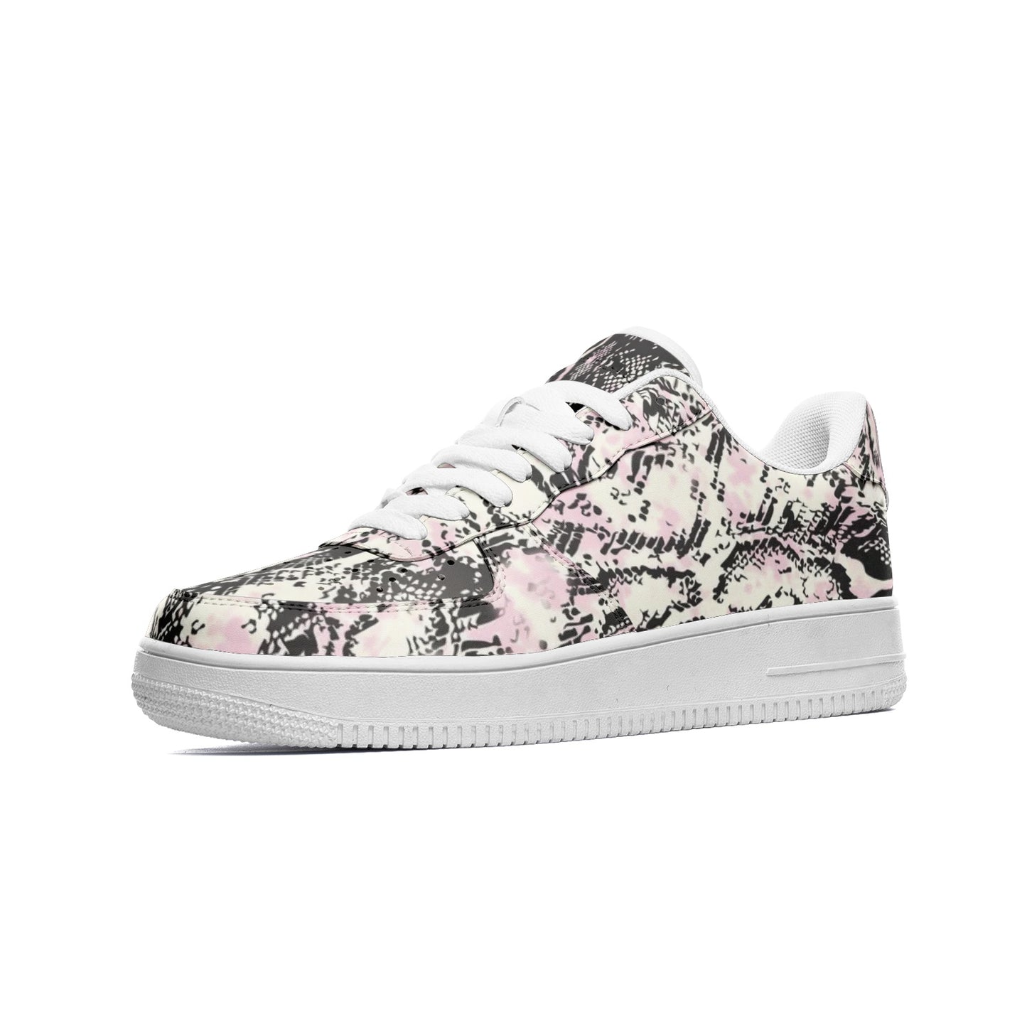 Snake skin lookalike Unisex Low Top Leather Sneakers