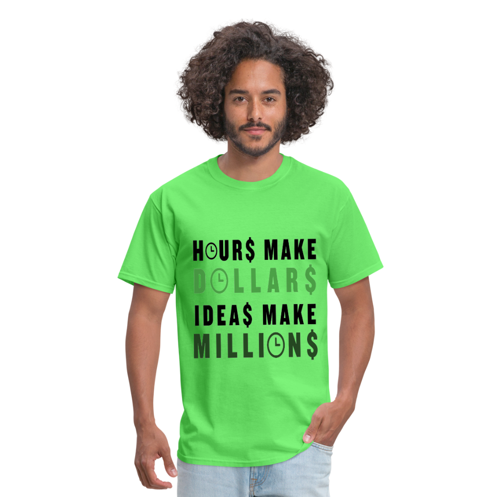 HOURS MAKE DOLLARS IDEAS MAKE MILLIONS Unisex Classic T-Shirt - BIZARRE PRINTS