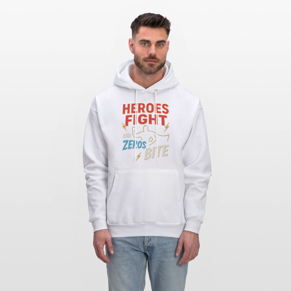 Heroes Fight And Zeros Bite - white