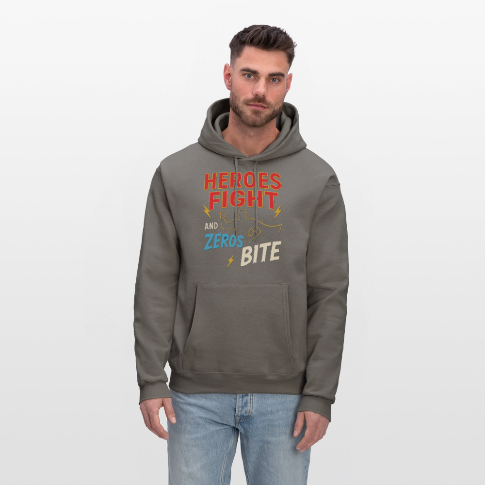 Heroes Fight And Zeros Bite - asphalt gray