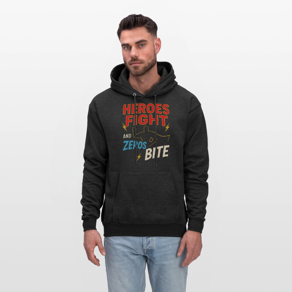 Heroes Fight And Zeros Bite - charcoal grey