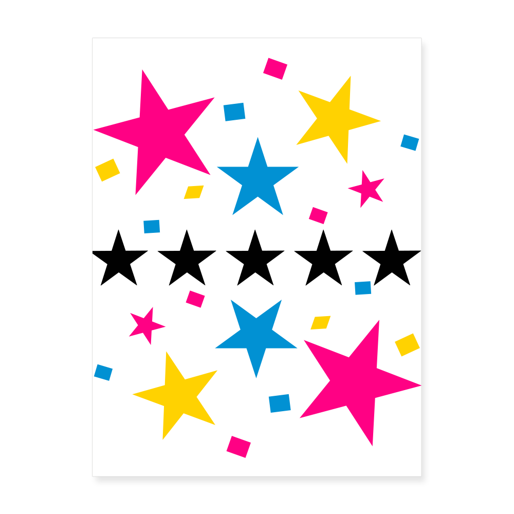Multi color stars Poster 18x24 - white
