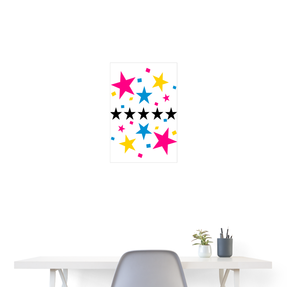 Multi color stars Poster 18x24 - white